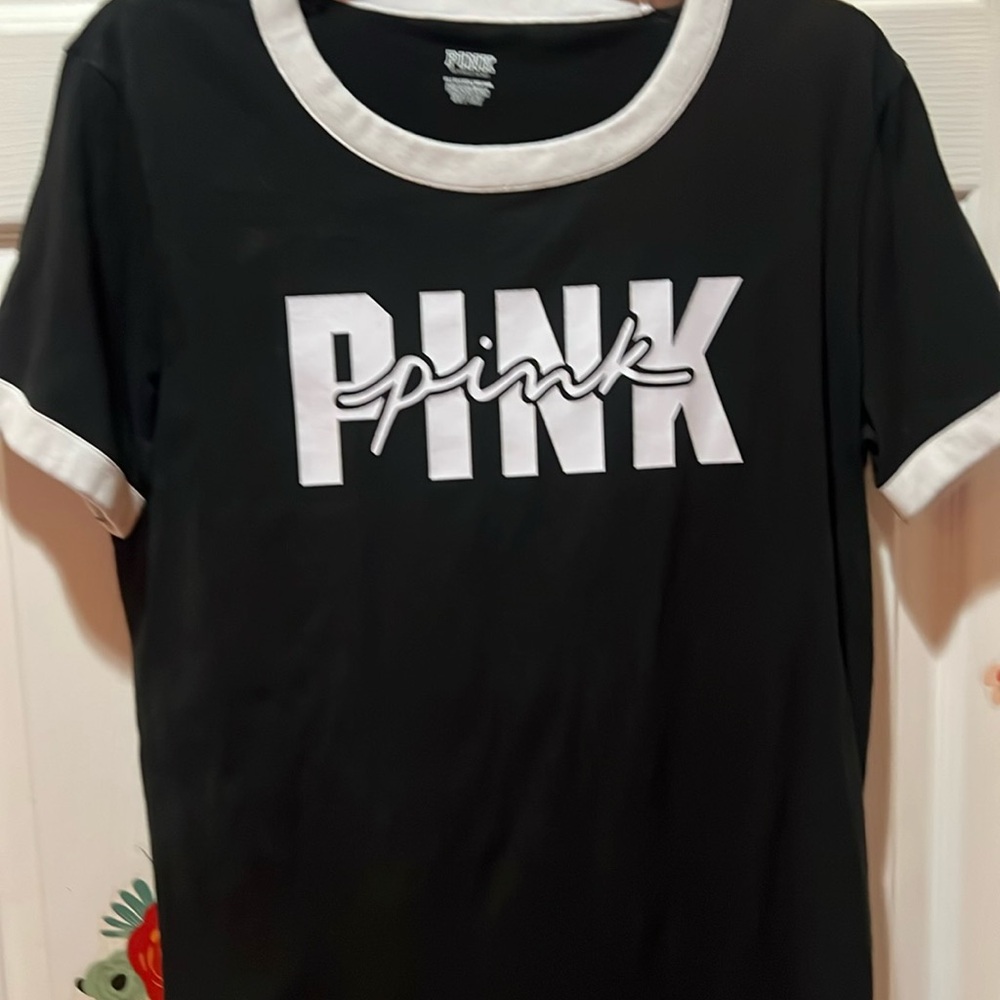 PINK Victoria's Secret Black and White Tee